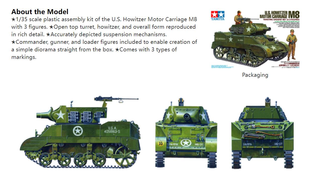 maqueta de tamiya m8 howitzer motor carriage - - Acquista Modelli