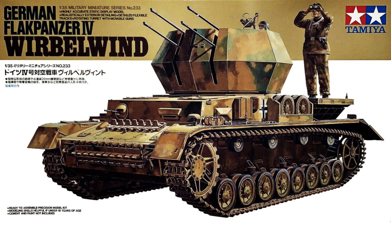 Vintage TAMIYA MM185 KIT 1/35 1:35 GERMAN FLAKPANZER IV WIRBELWIND